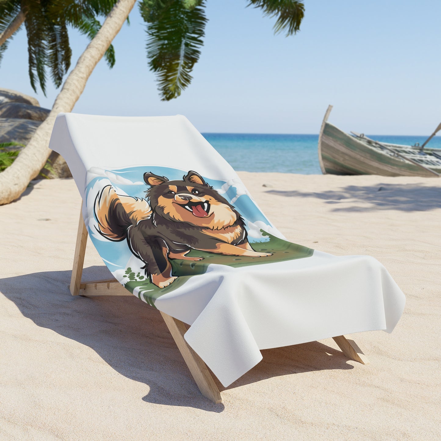 Finnish Lapphund - Field #3 - Beach Towel