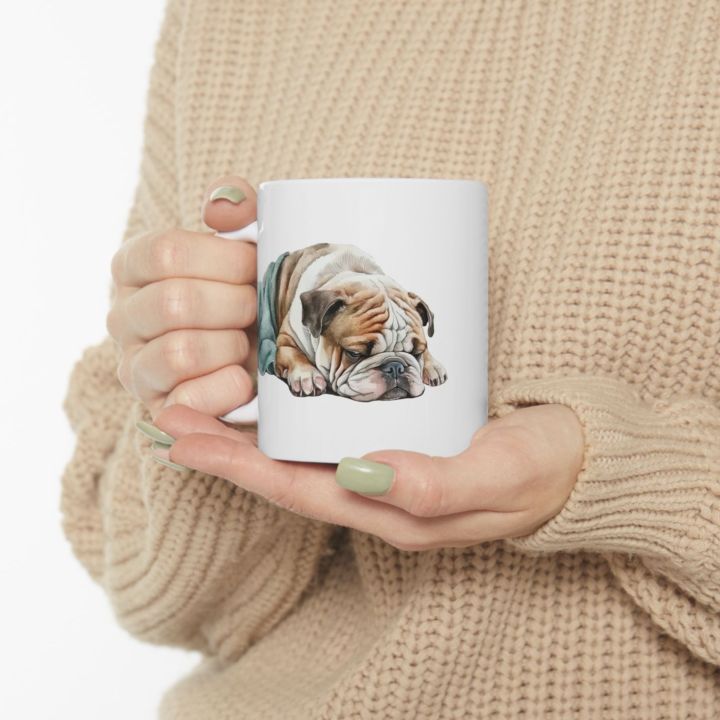 Sleepy English Bulldog Mug