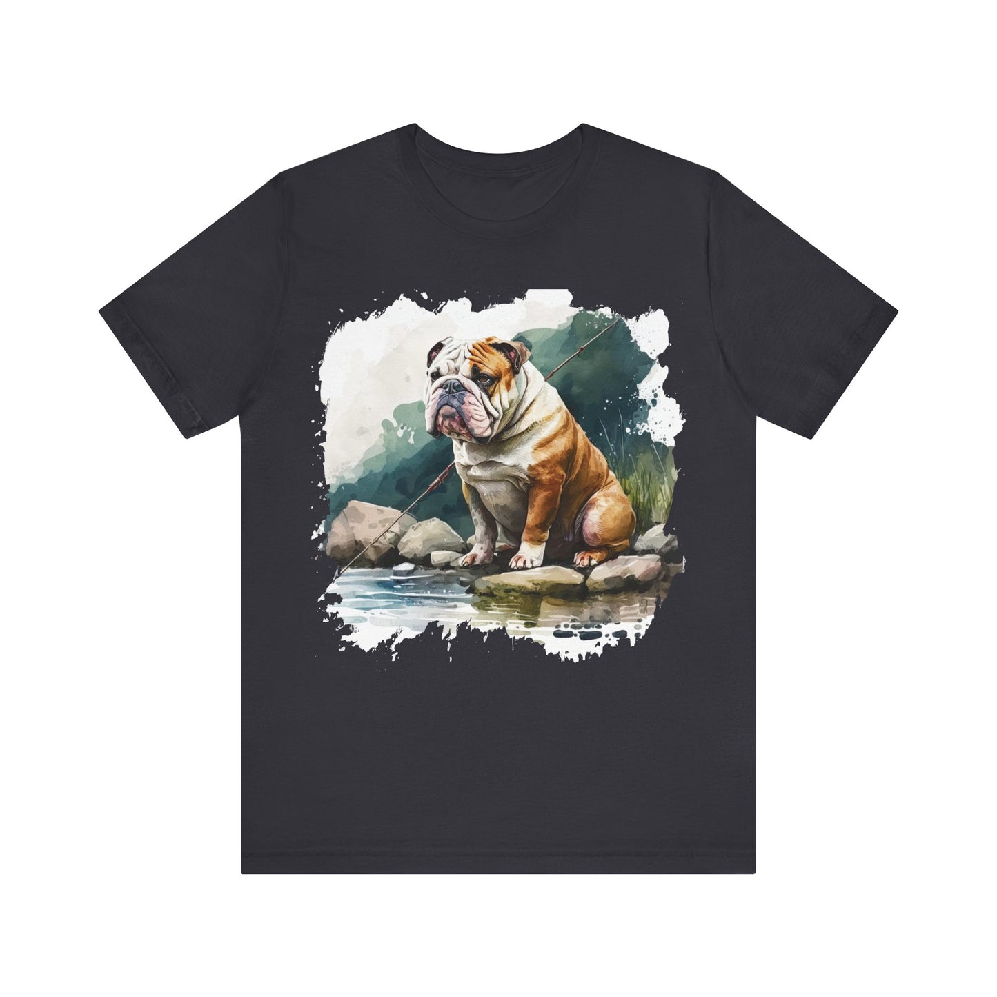 Fishing English Bulldog Tee Shirt