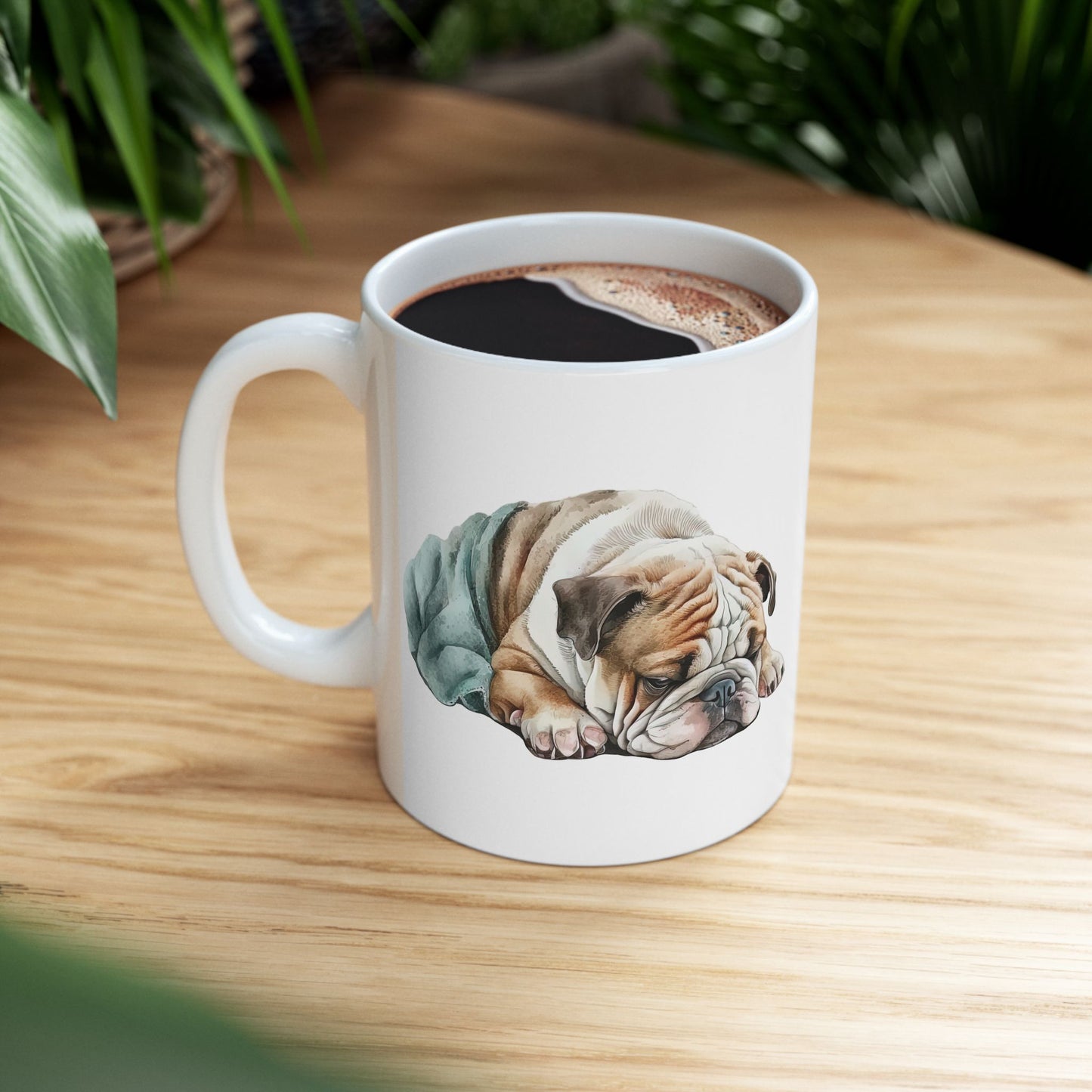 Sleepy English Bulldog Mug