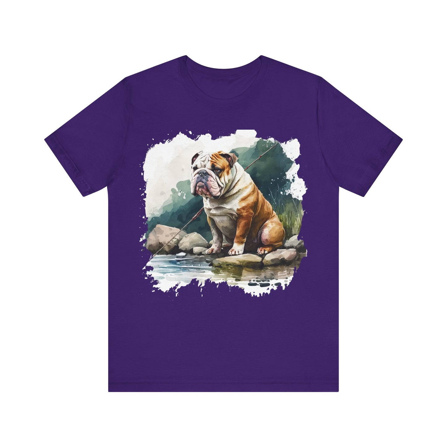 Fishing English Bulldog Tee Shirt