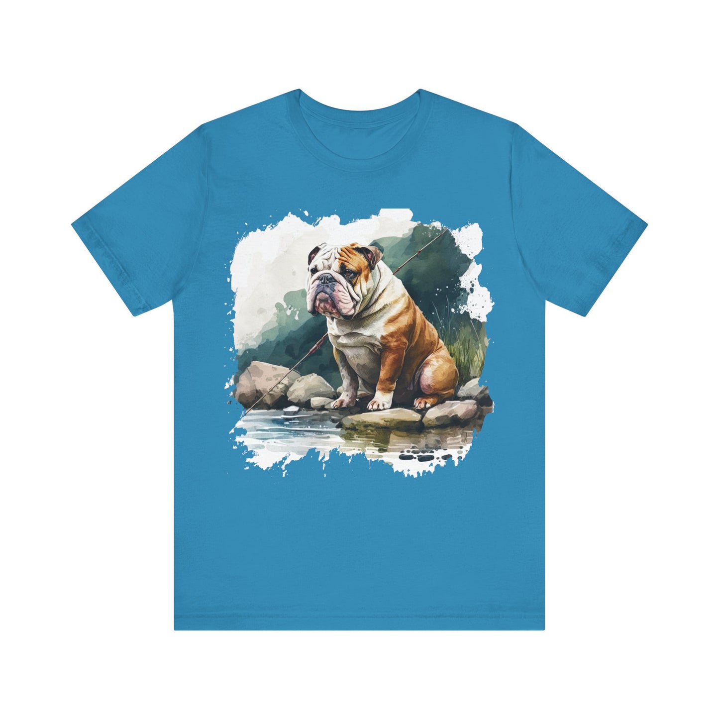 Fishing English Bulldog Tee Shirt
