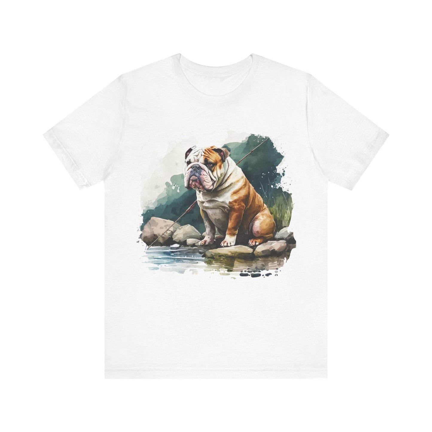 Fishing English Bulldog Tee Shirt