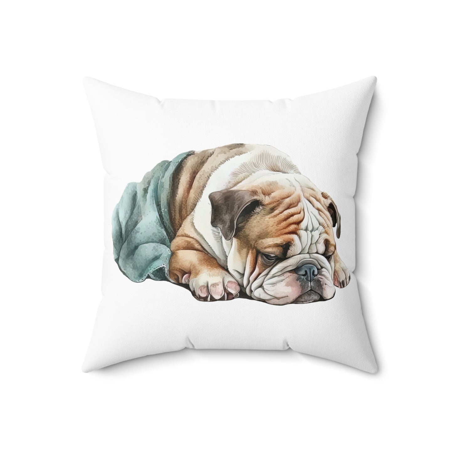 Sleepy English Bulldog Pillow
