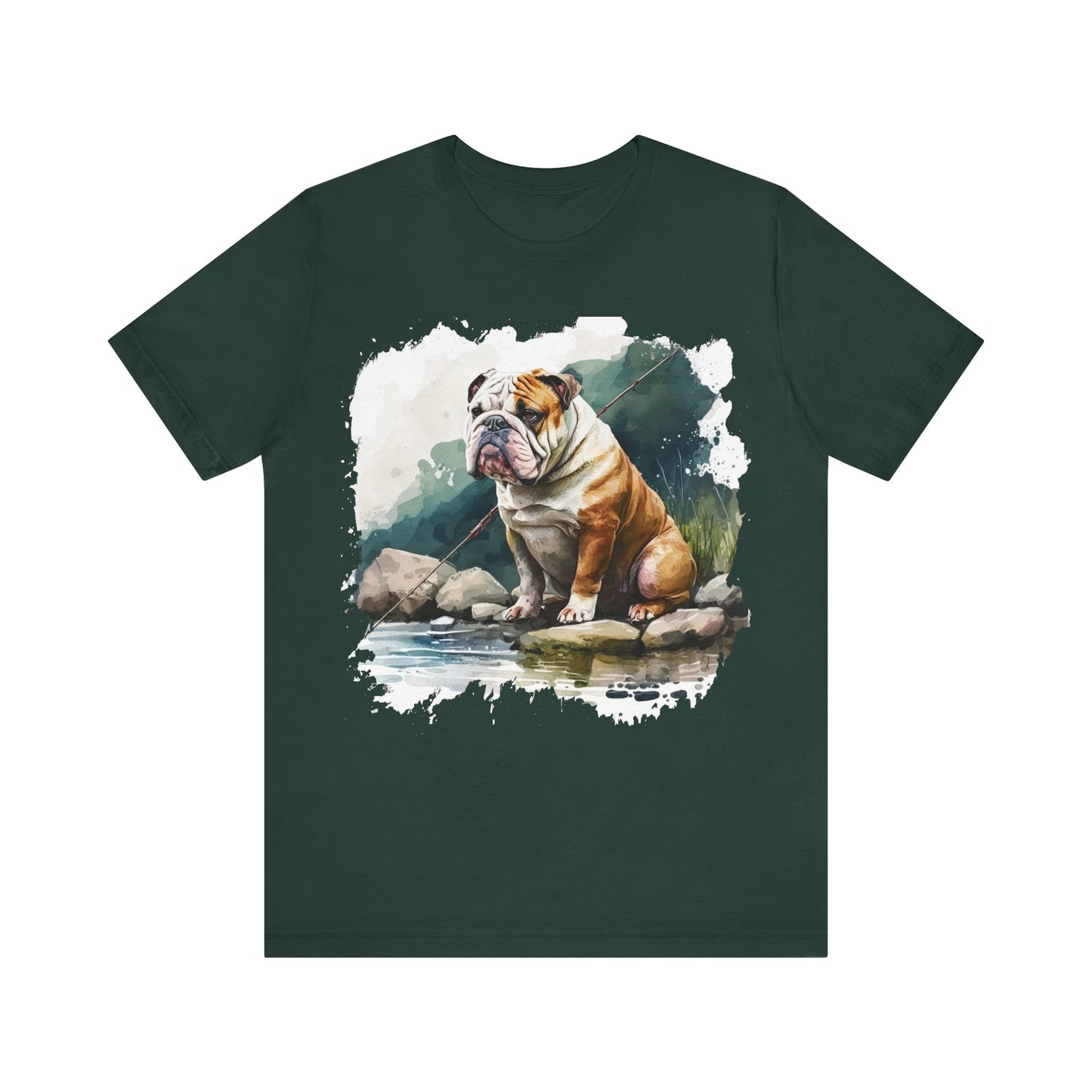 Fishing English Bulldog Tee Shirt
