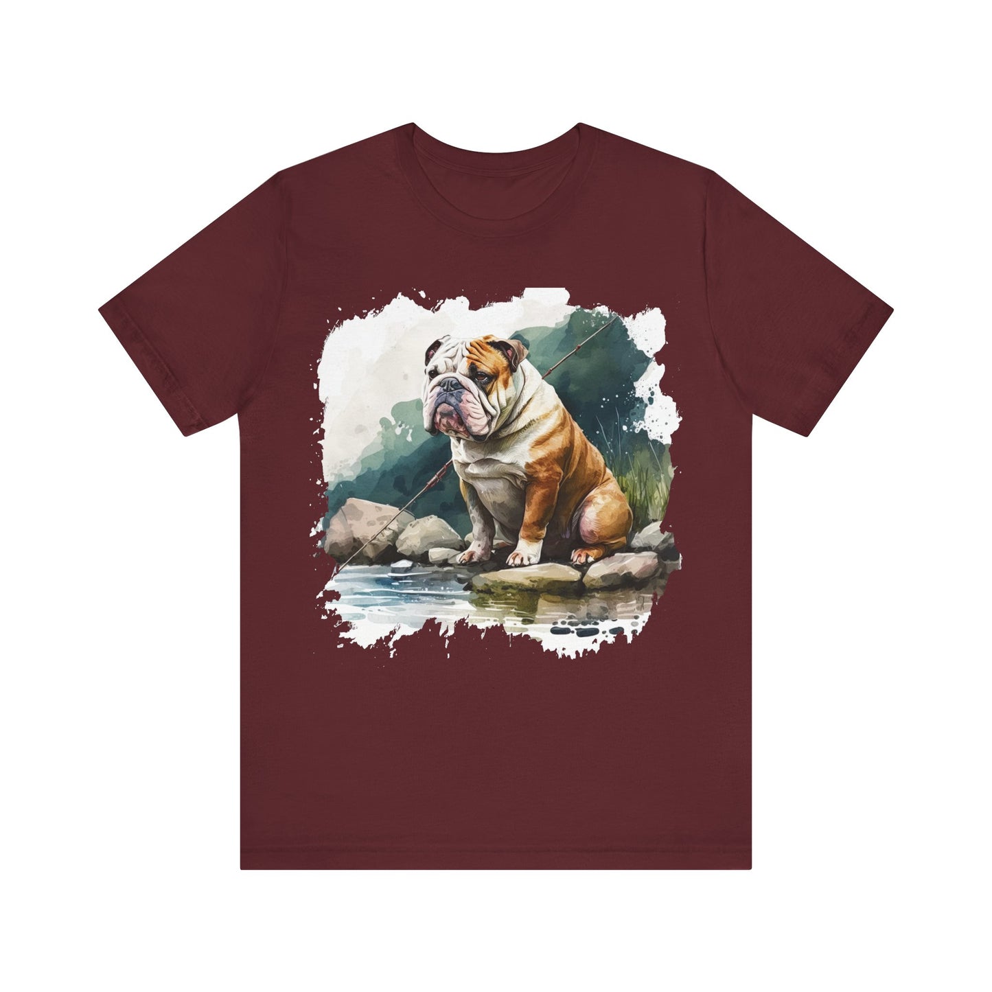 Fishing English Bulldog Tee Shirt