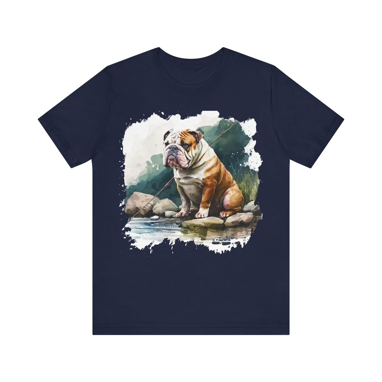 Fishing English Bulldog Tee Shirt