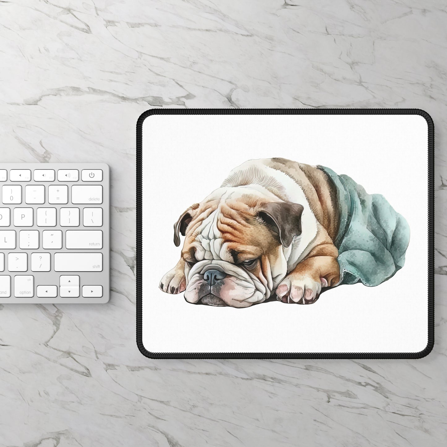 Sleepy English Bulldog Mouse Pad
