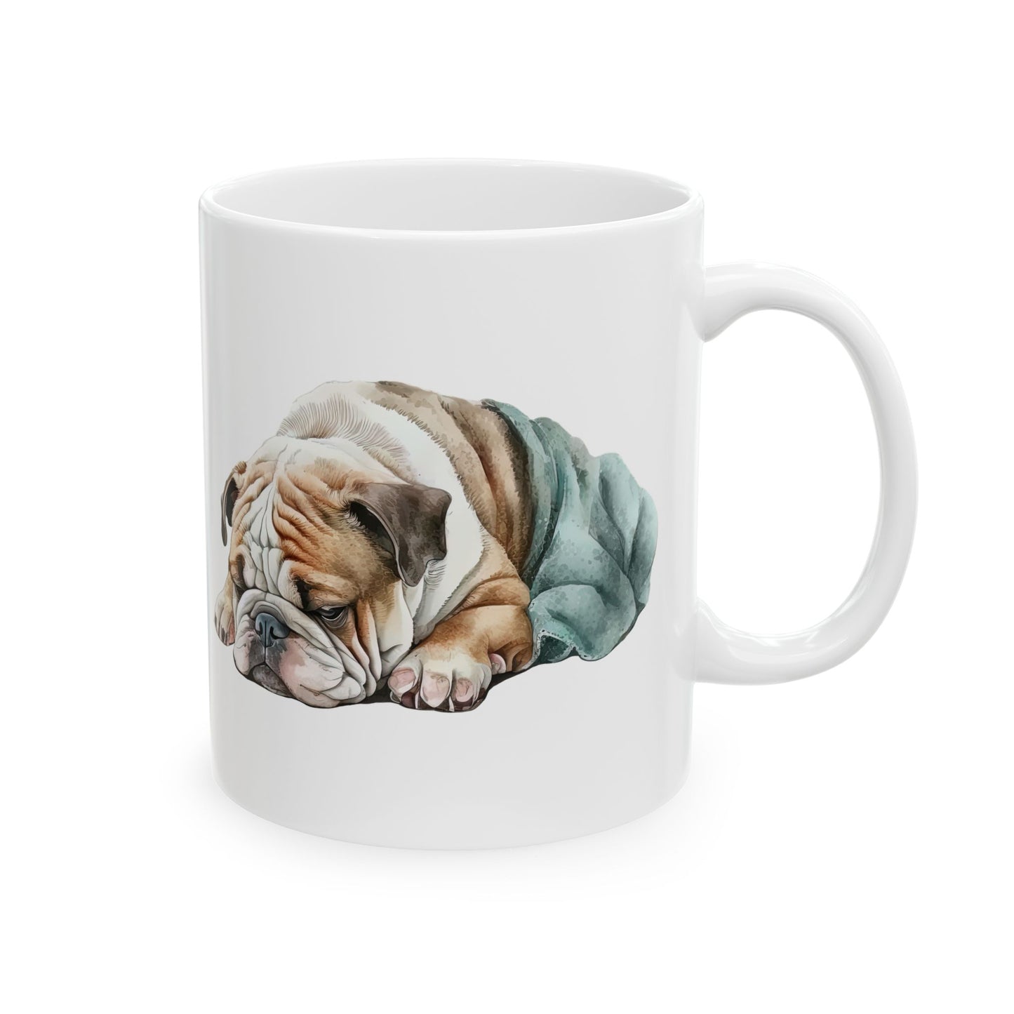 Sleepy English Bulldog Mug