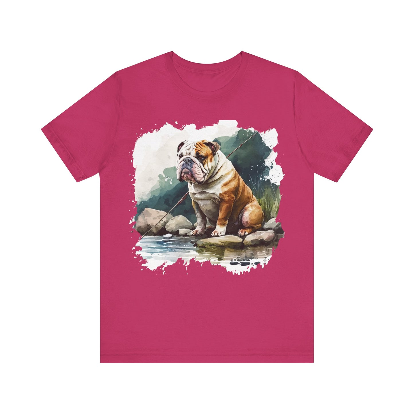 Fishing English Bulldog Tee Shirt