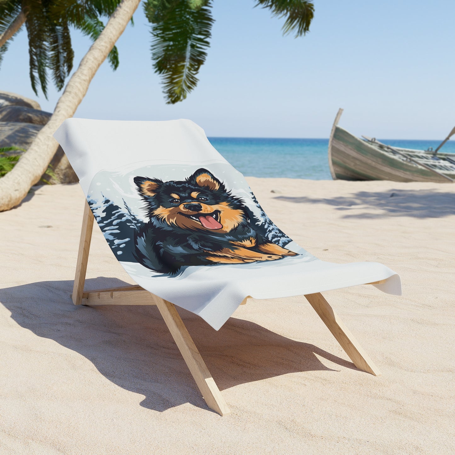 Finnish Lapphund - Snowy #5 - Beach Towel