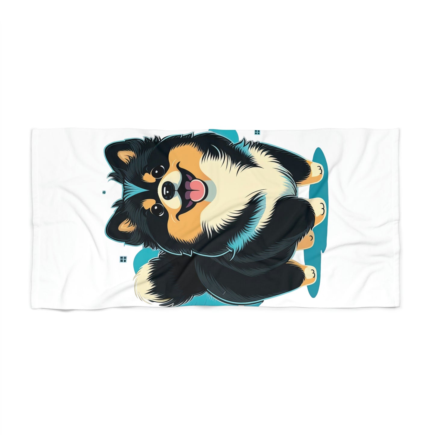 Finnish Lapphund - Cartoon #2 - Beach Towel