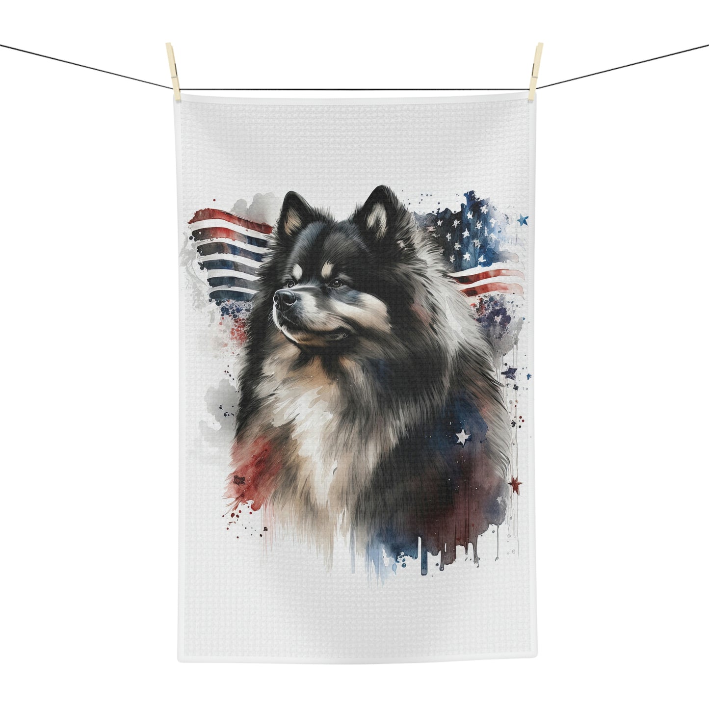 Finnish Lapphund - Patriotic #1 - Kitchen Towel