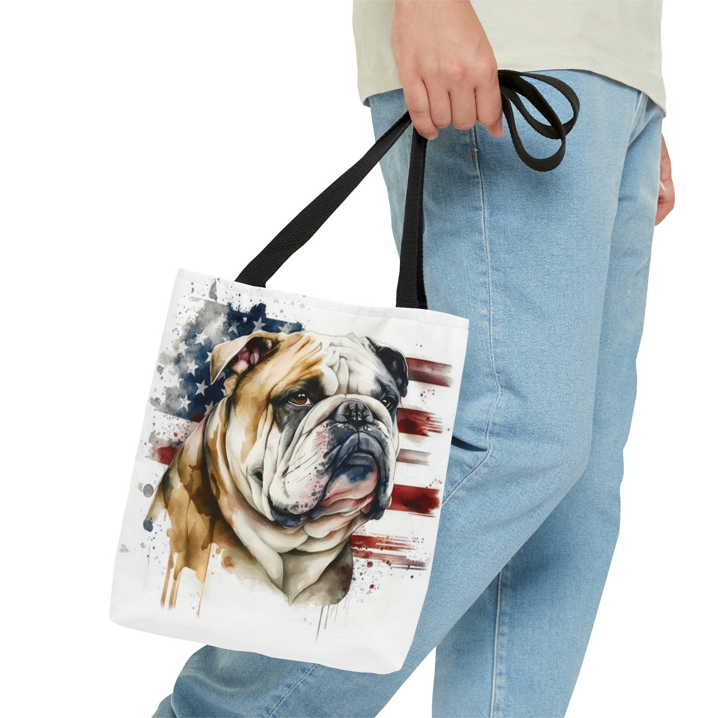 English Bulldog (Patriotic) Tote Bag