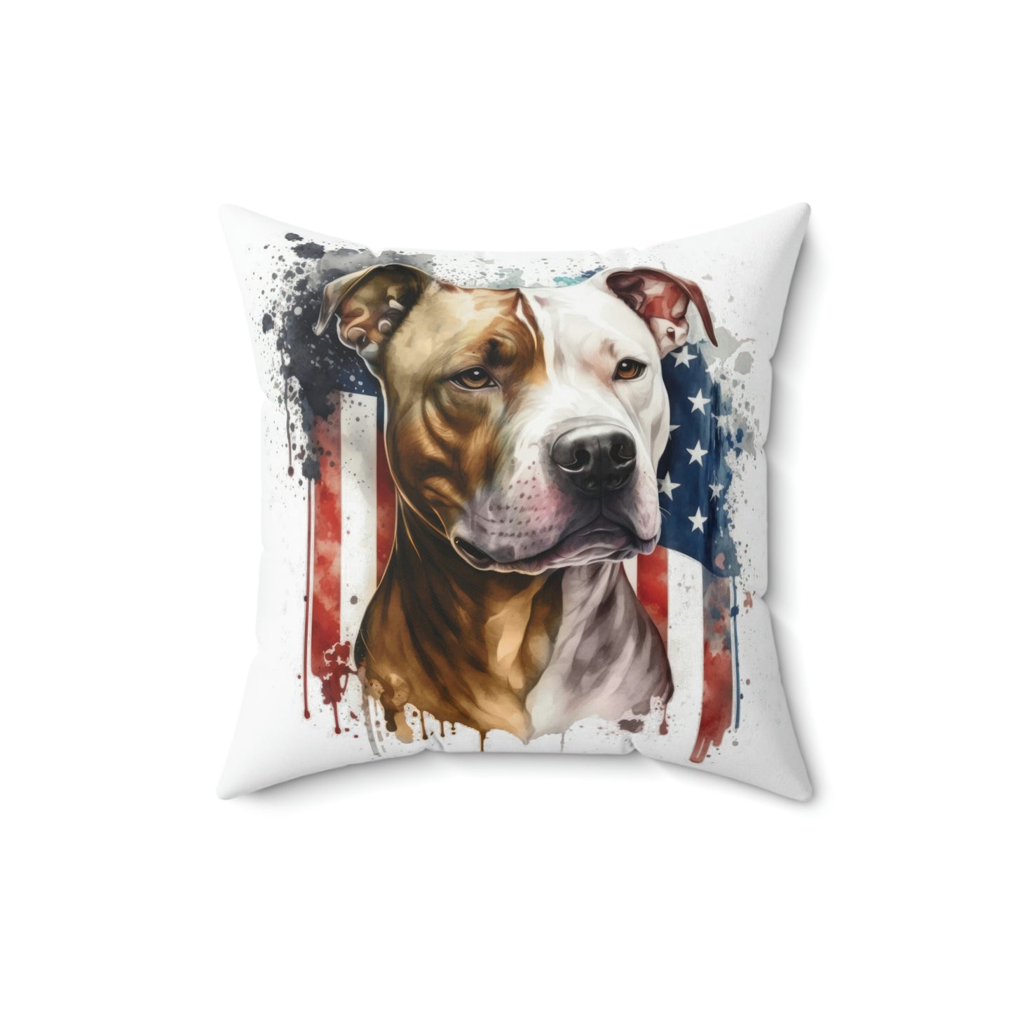 Pit Bull (Patriotic) Square Pillow