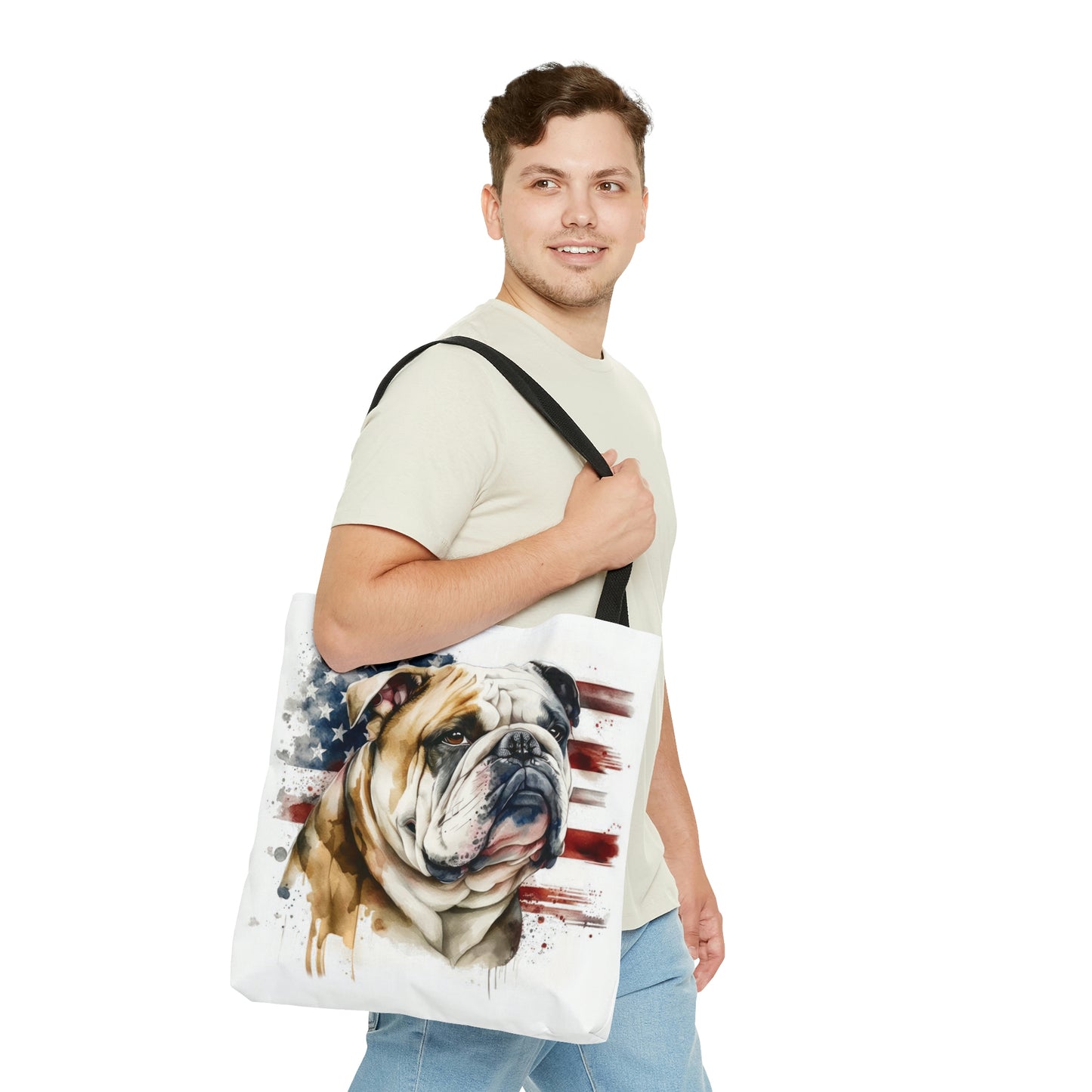 English Bulldog (Patriotic) Tote Bag