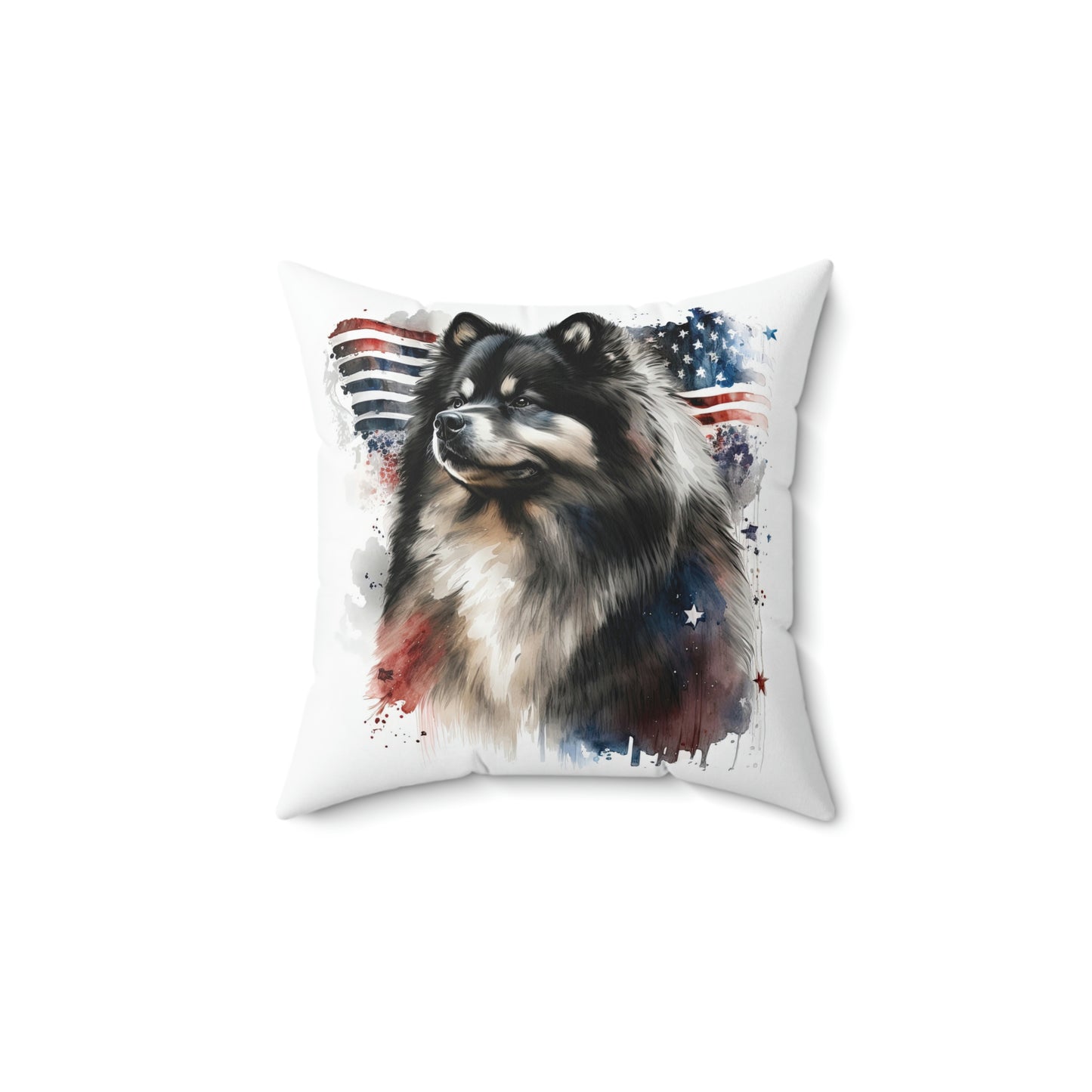 Finnish Lapphund - Patriotic #1 - Pillow