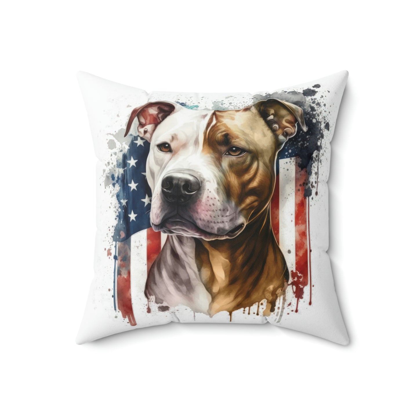 Pit Bull (Patriotic) Square Pillow