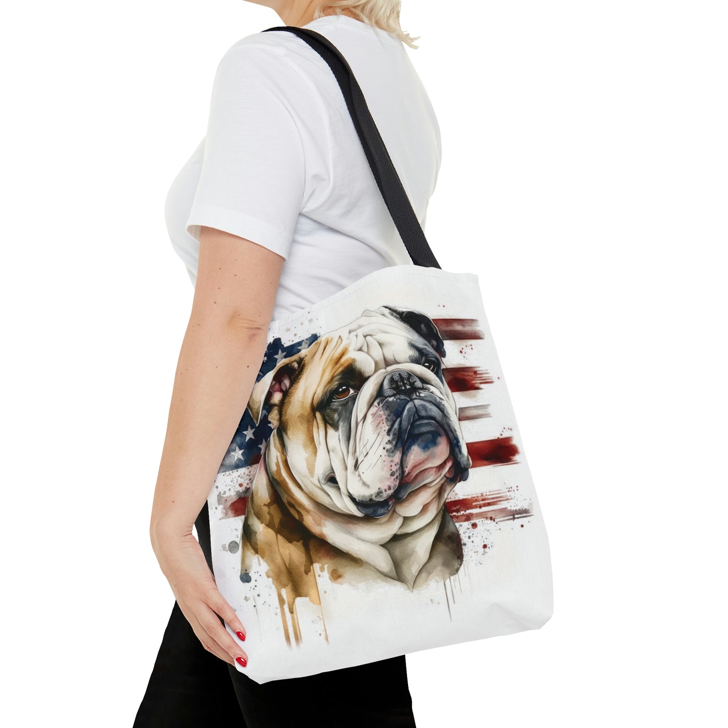 English Bulldog (Patriotic) Tote Bag