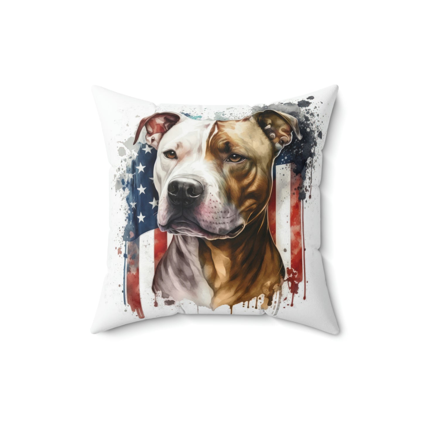 Pit Bull (Patriotic) Square Pillow