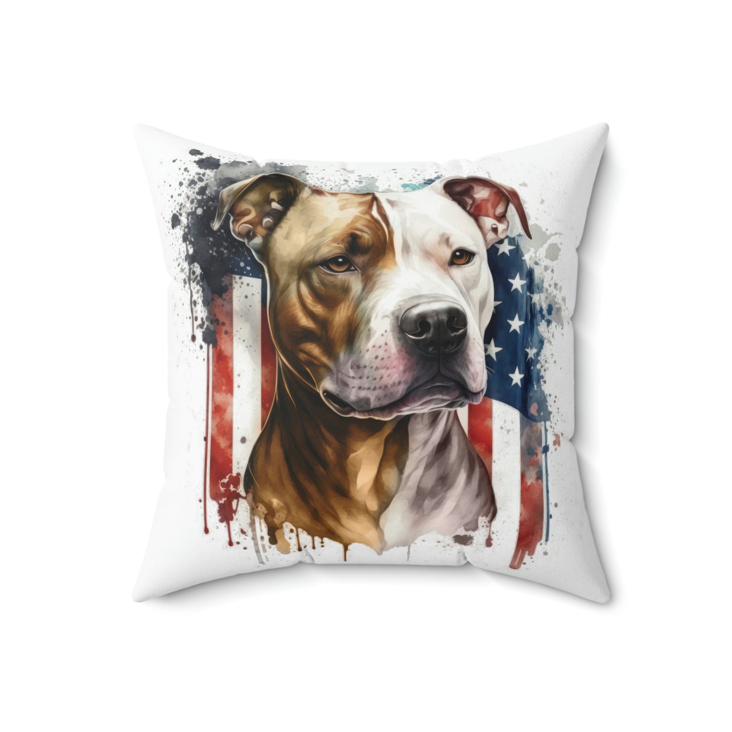 Pit Bull (Patriotic) Square Pillow