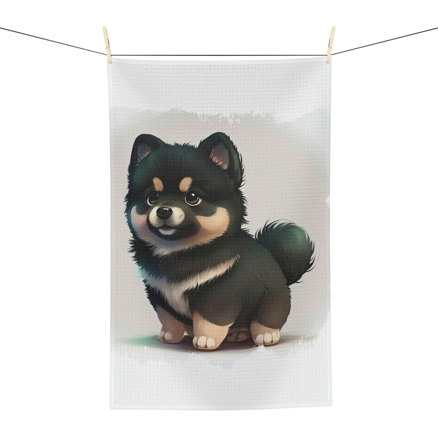 Finnish Lapphund - Cartoon #1 - Kitchen Towel