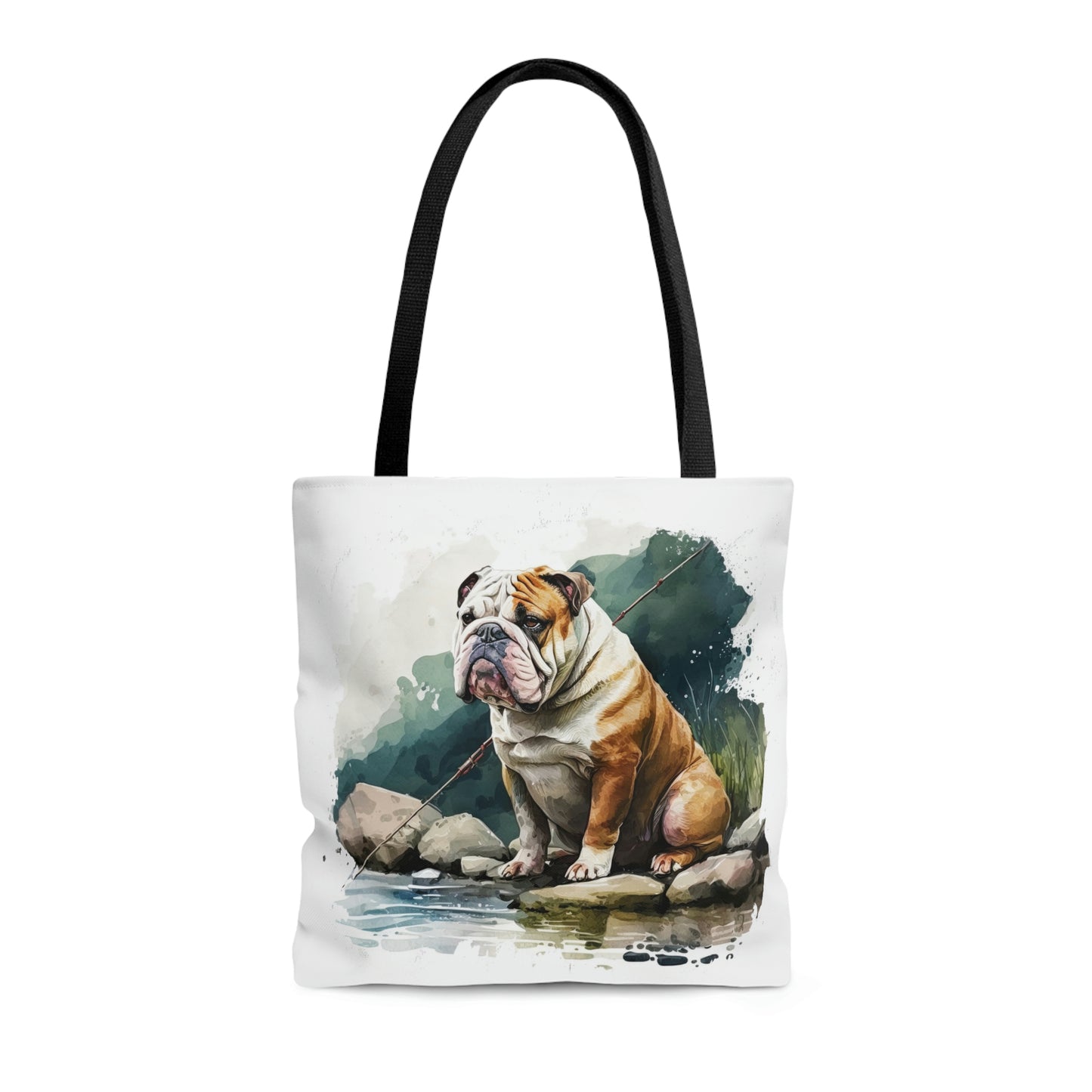 English Bulldog (Fishing) Tote Bag
