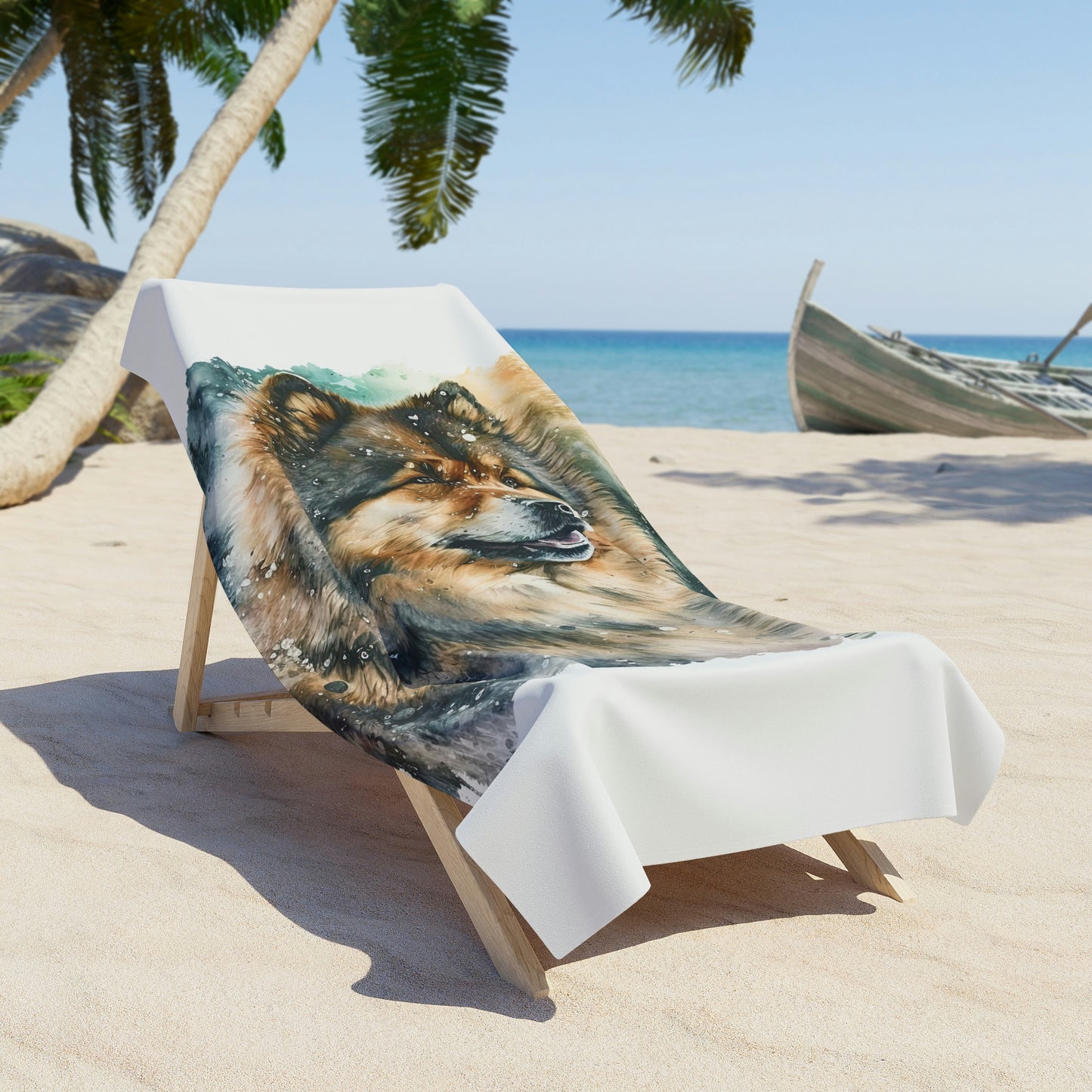 Finnish Lapphund - Snowy #2 - Beach Towel