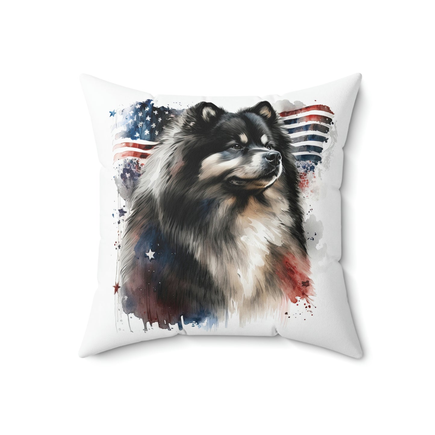 Finnish Lapphund - Patriotic #1 - Pillow