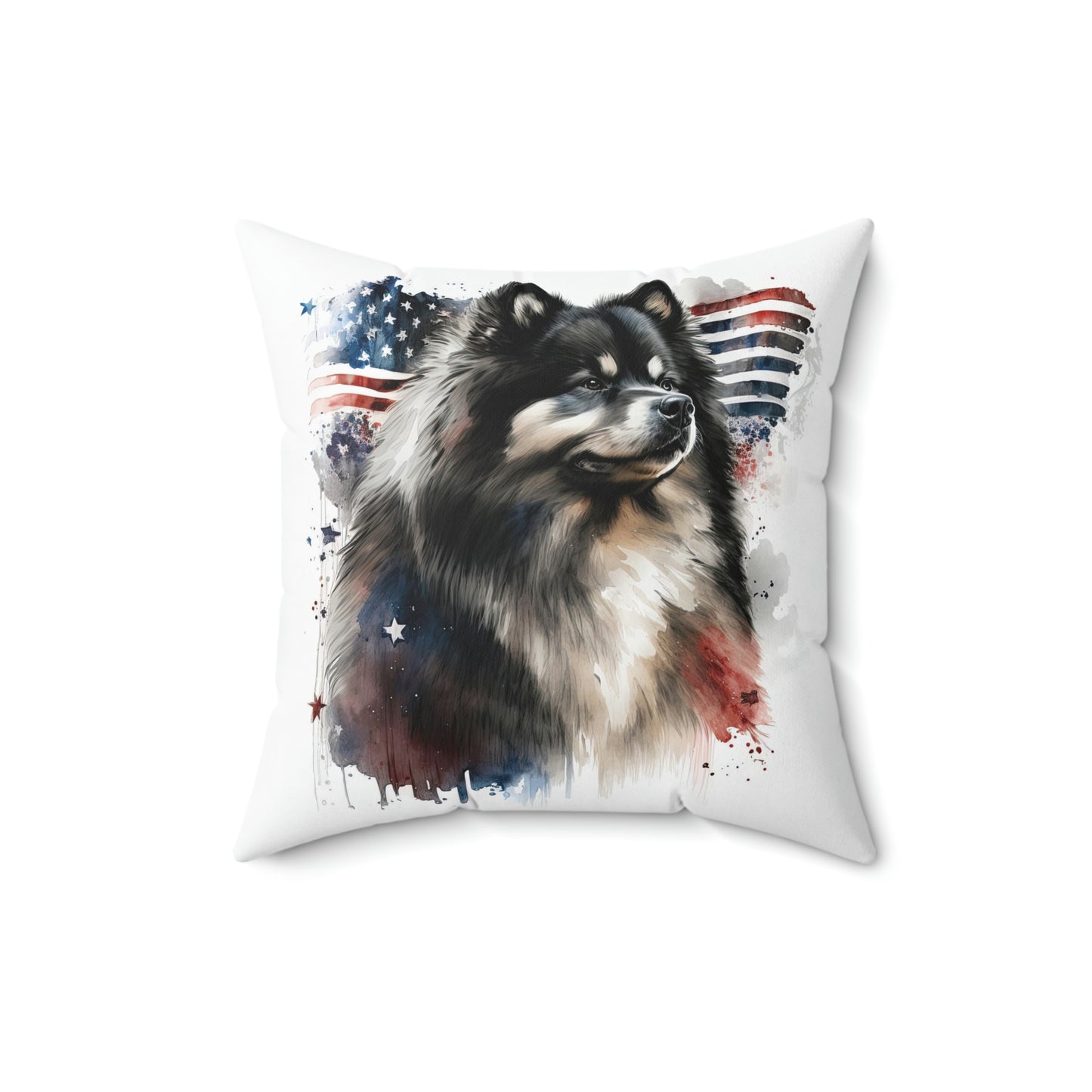 Finnish Lapphund - Patriotic #1 - Pillow