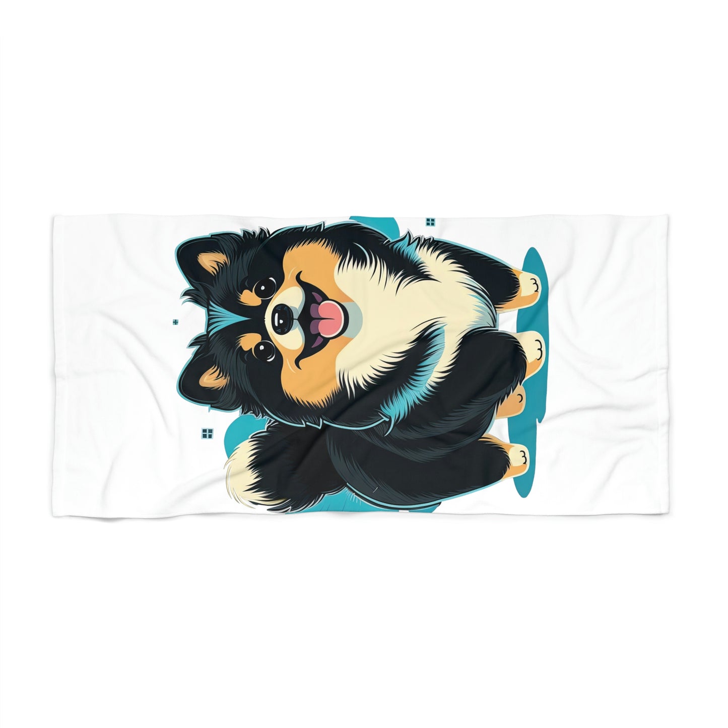 Finnish Lapphund - Cartoon #2 - Beach Towel