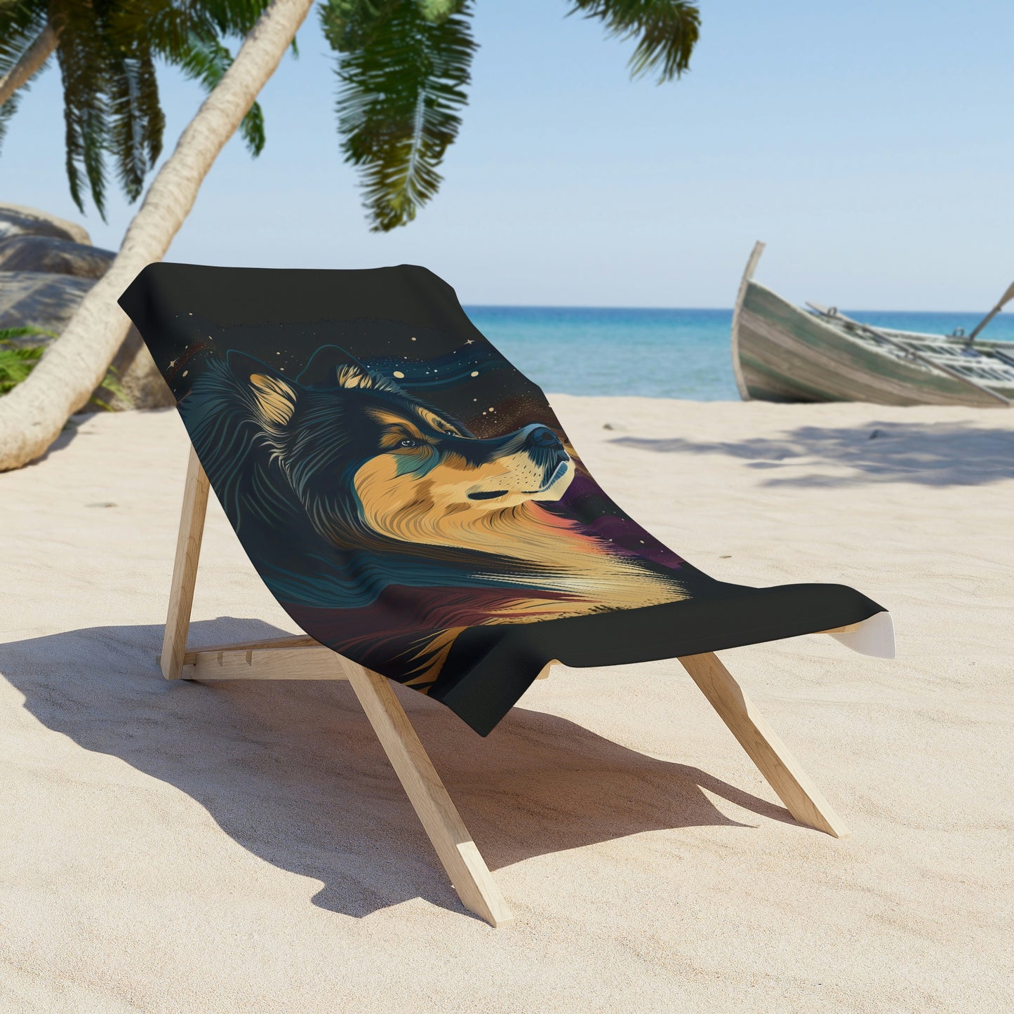 Finnish Lapphund - Stars #2 - Beach Towel