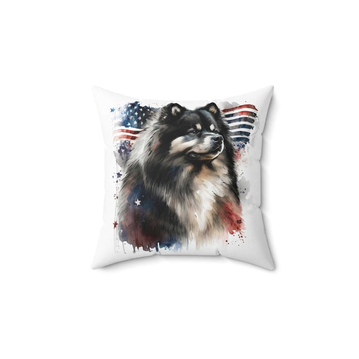 Finnish Lapphund - Patriotic #1 - Pillow