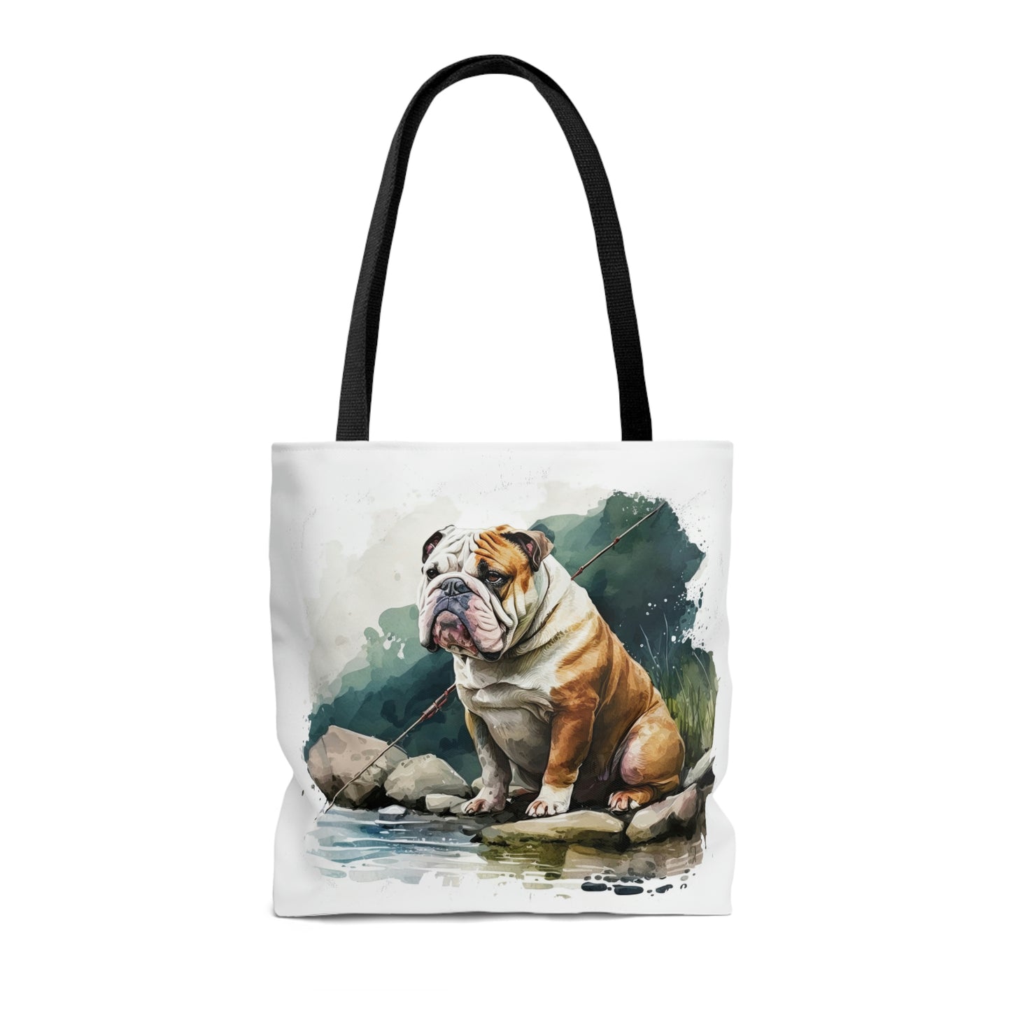 English Bulldog (Fishing) Tote Bag