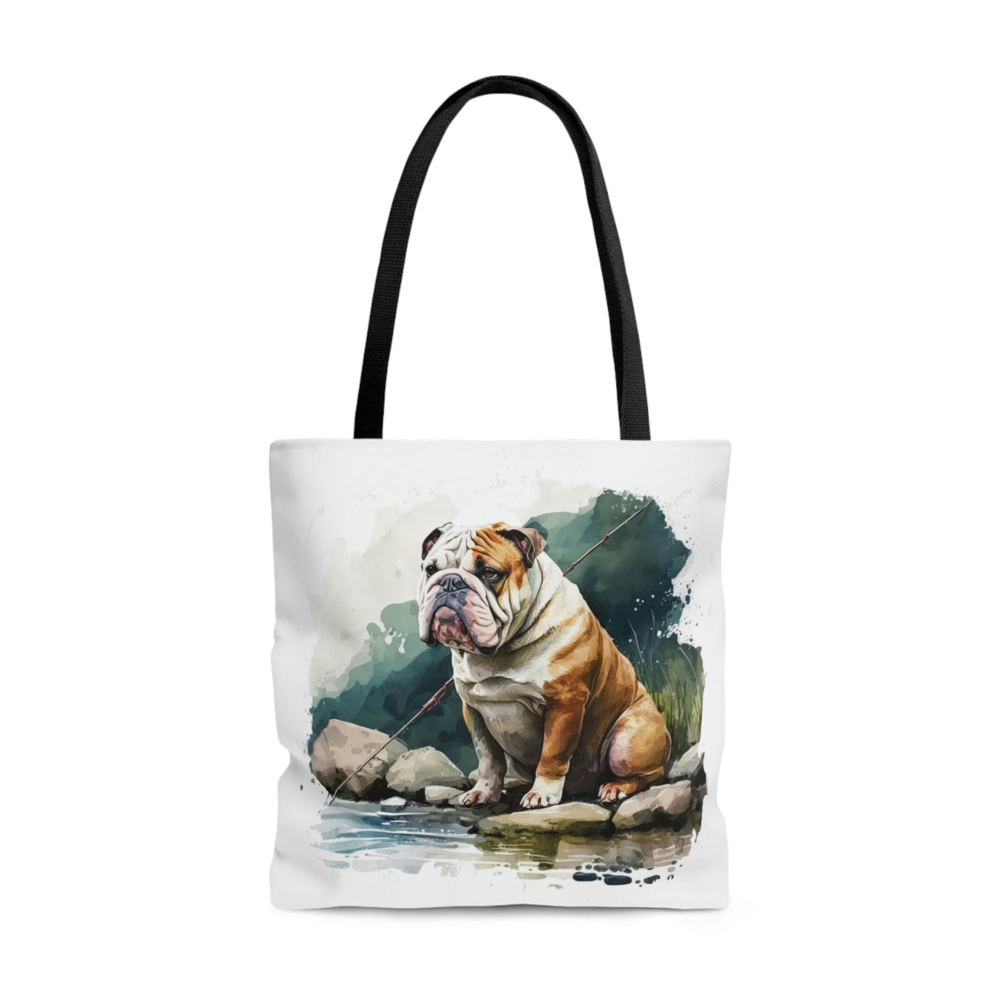 English Bulldog (Fishing) Tote Bag
