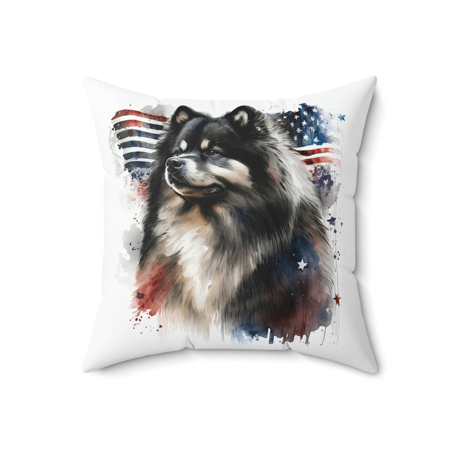 Finnish Lapphund - Patriotic #1 - Pillow