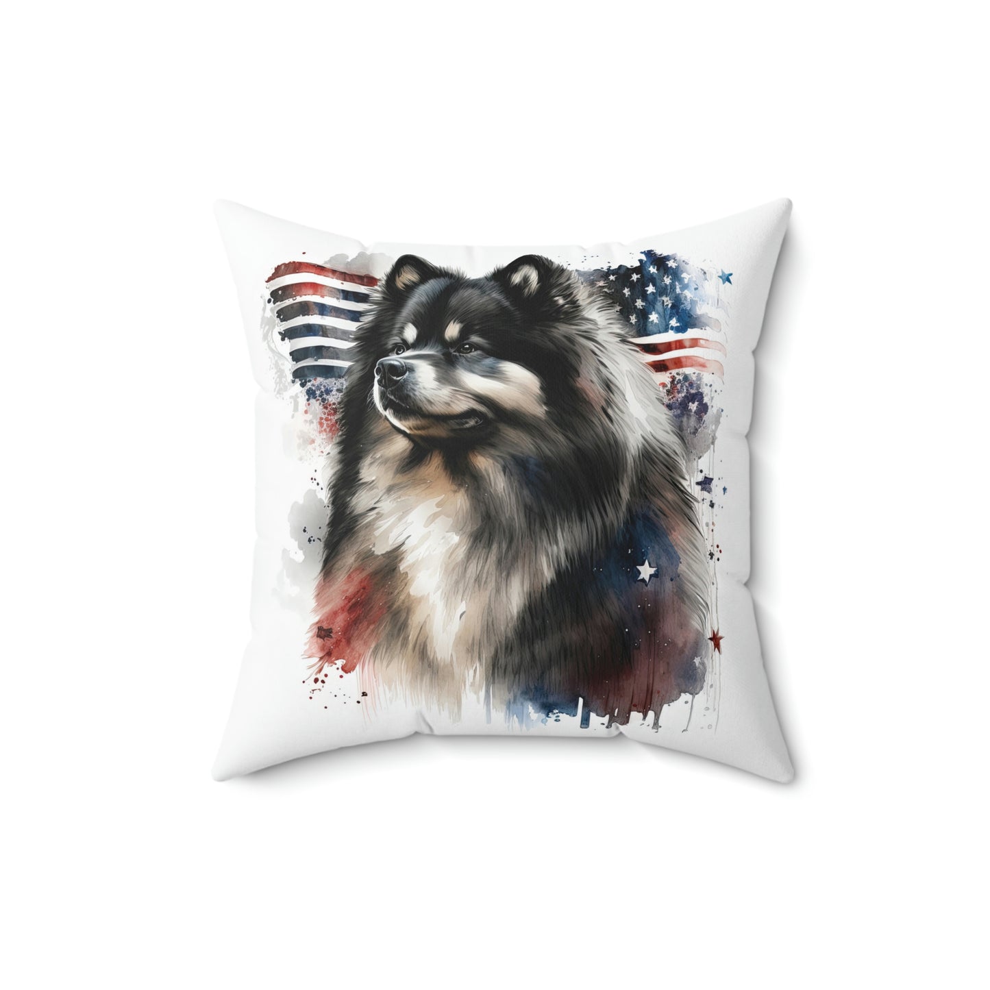 Finnish Lapphund - Patriotic #1 - Pillow