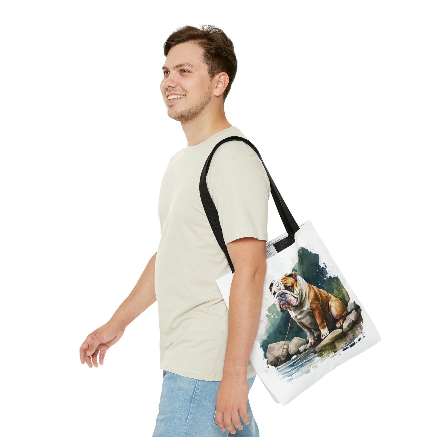 English Bulldog (Fishing) Tote Bag