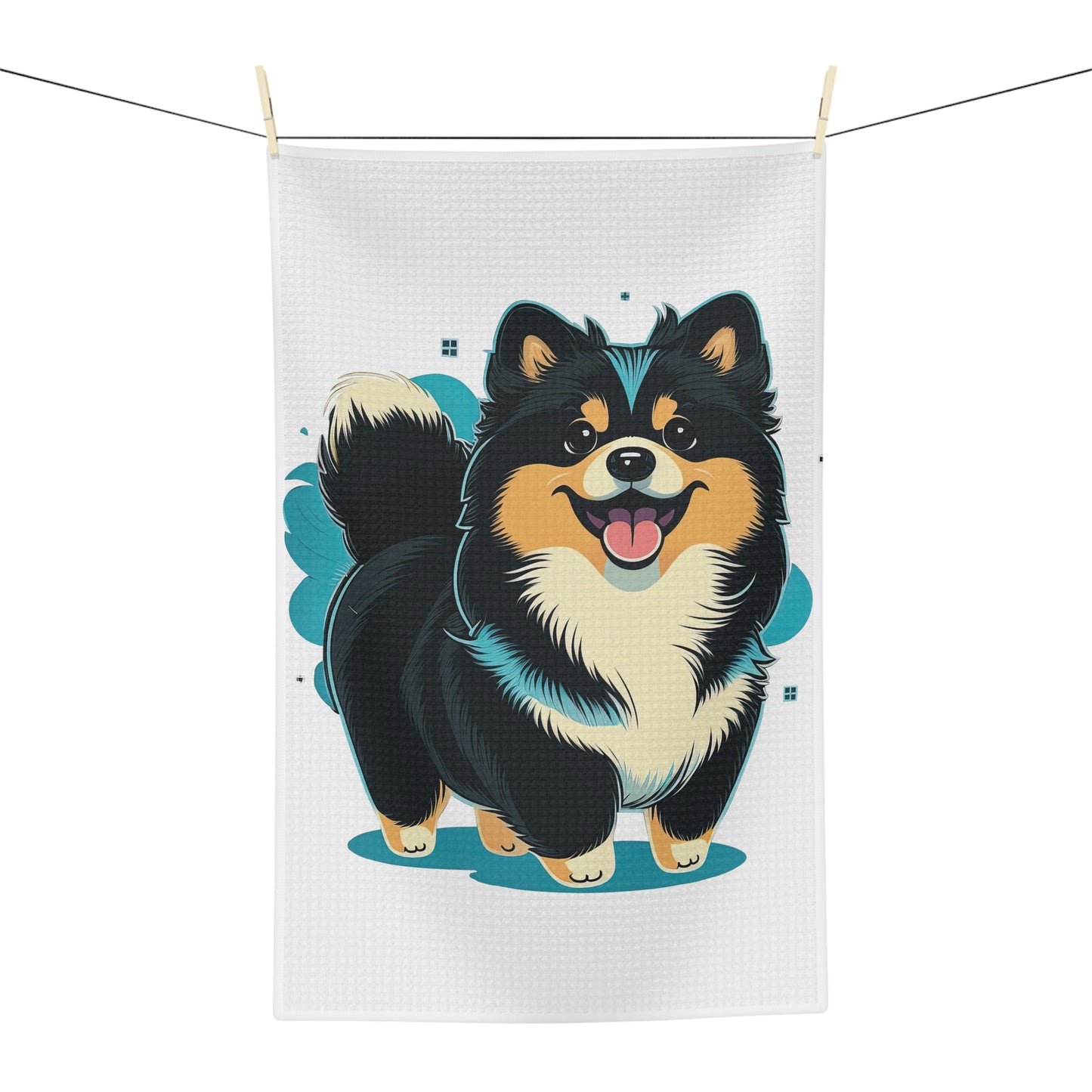 Finnish Lapphund - Cartoon #2 - Kitchen Towel