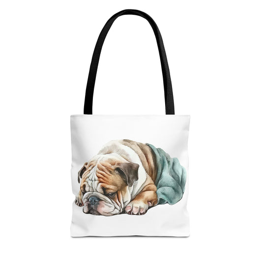 Sleepy English Bulldog Tote Bag