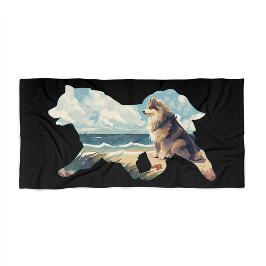 Finnish Lapphund Beach Towel - Beach Double Exposure