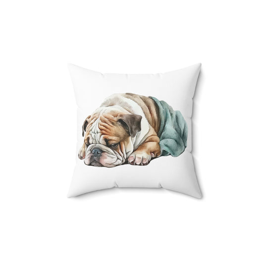 Sleepy English Bulldog Pillow
