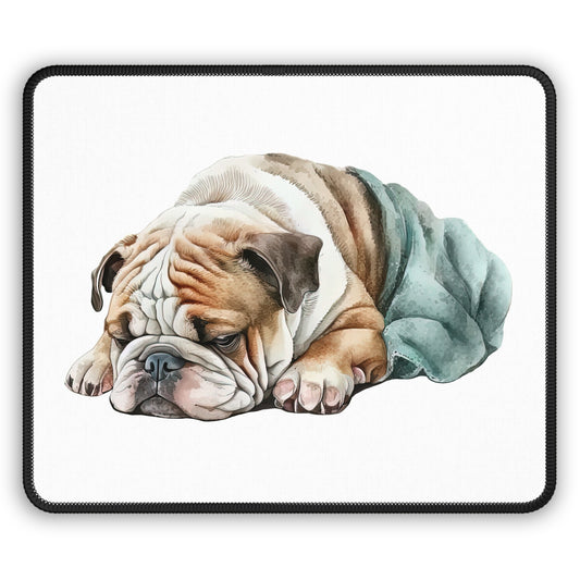 Sleepy English Bulldog Mouse Pad