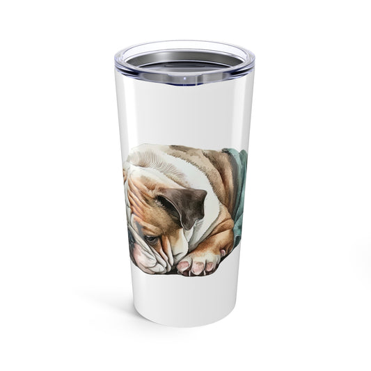 Sleepy English Bulldog Stainless Steel Tumbler