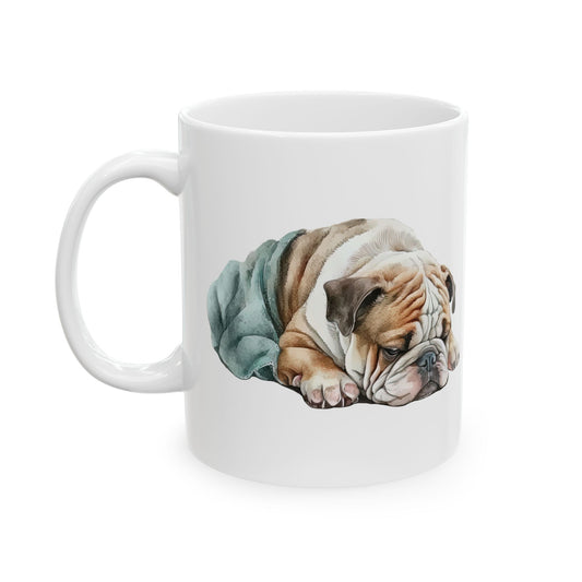 Sleepy English Bulldog Mug
