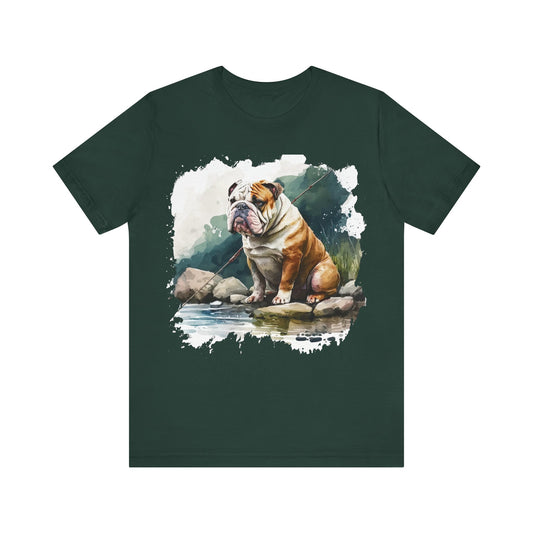 Fishing English Bulldog Tee Shirt