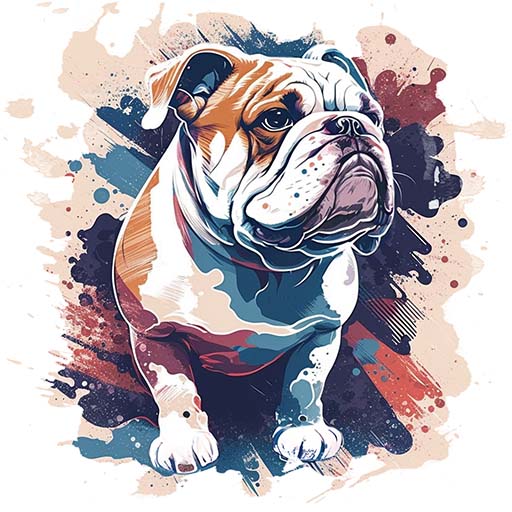 English Bulldog Paint Splatter Design