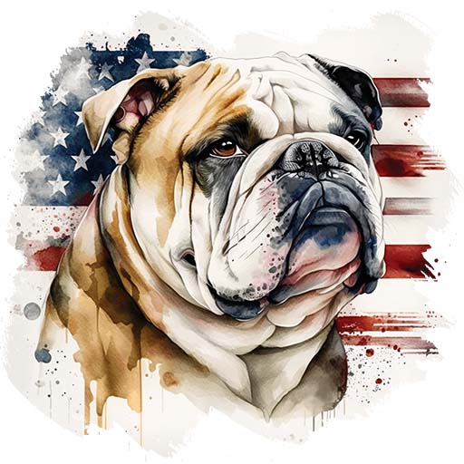 English Bulldog Patriotic Design