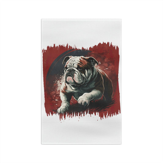 English Bulldog (Walking) Soft Tea Towel