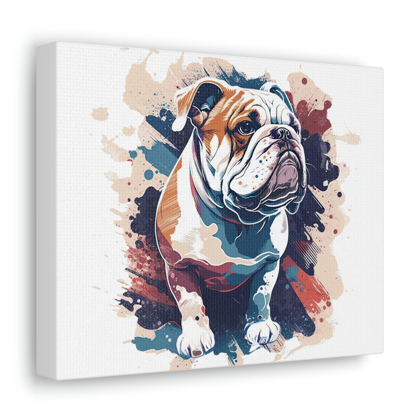 English Bulldog (Splatter) Canvas Gallery Wrap